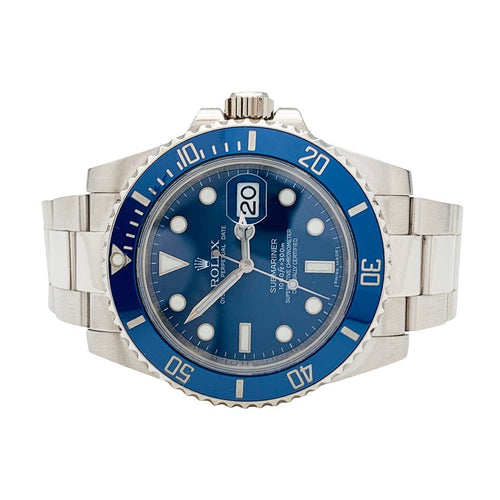 Montre Montre Rolex "Submariner Smurf" en or blanc. 58 Facettes 30899
