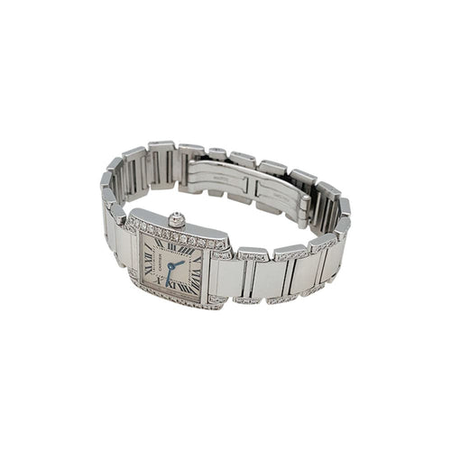 Montre Montre Cartier, "Tank Française", or blanc et diamants. 58 Facettes 30151