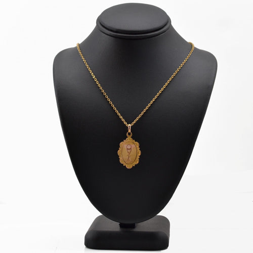 Pendentif Médaille ancienne Calice or jaune 58 Facettes 04-034