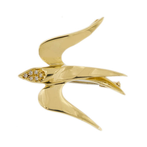 Broche Broche hirondelle diamants 58 Facettes 31448