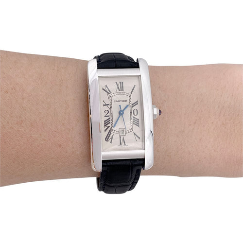 Montre Montre Cartier, "Tank Américaine", or blanc. 58 Facettes 32242