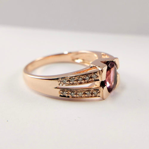 Bague Bague en or rose Diamants et tourmaline 58 Facettes 5587