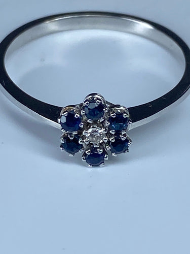 Bague Bague en or saphirs et diamants 58 Facettes