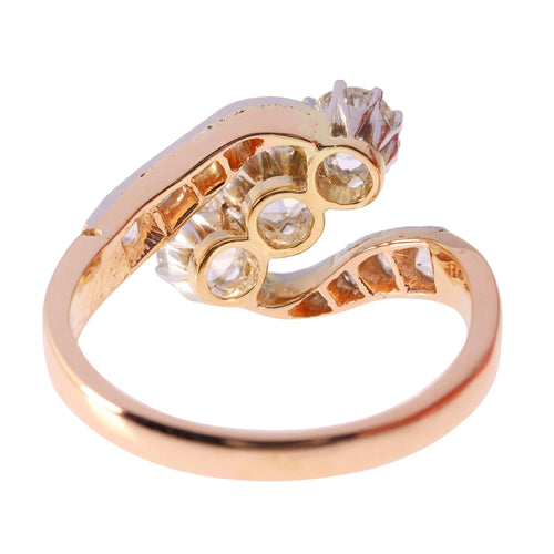 Bague 56 L'amour à travers le temps : bague en or et diamants Belle Époque des années 1920 58 Facettes 24029-0362