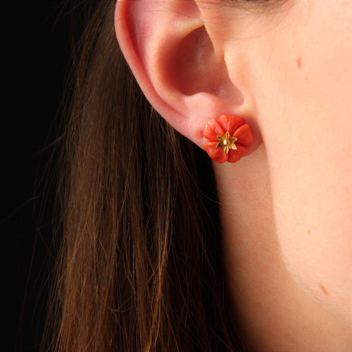 Boucles d'oreilles Boucles d'oreilles corail et or 58 Facettes 23-173