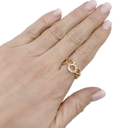 Bague 55 Bague Dior "Archi Dior Milieu du siècle", or rose, diamants. 58 Facettes 33331
