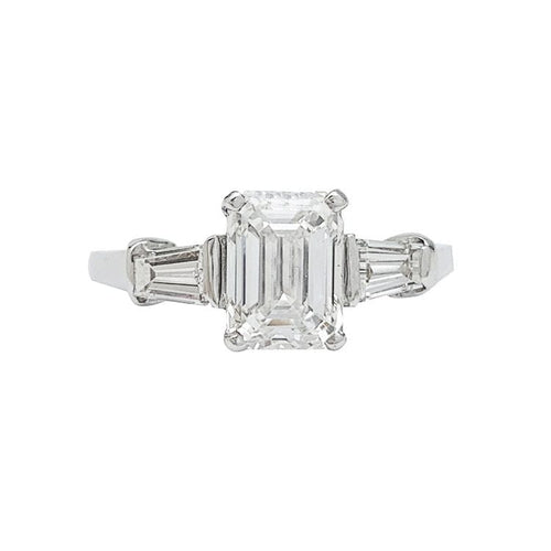 Bague 54 Bague diamant taille émeraude 1.50 cts. 58 Facettes 30785