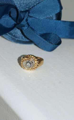 Bague Bague tourbillon vintage or rose et diamants 58 Facettes