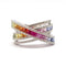 Bague 54 Bague saphirs multicolores diamants or blanc 58 Facettes