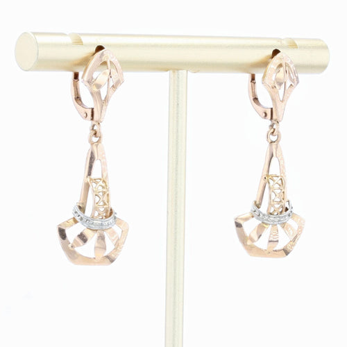 Boucles d'oreilles Pendants d'oreilles anciens or rose 58 Facettes 21-678A