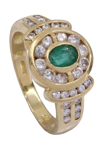 Bague BAGUE MODERNE ÉMERAUDE ET DIAMANTS 58 Facettes 081861
