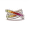 Bague 54 Bague saphirs multicolores diamants or blanc 58 Facettes