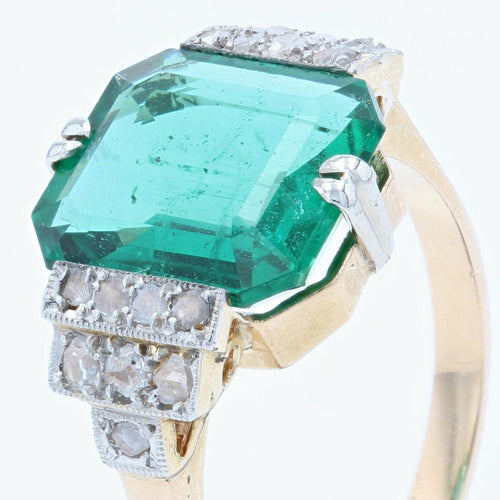 Bague 50 Bague ancienne art déco émeraude et diamants 58 Facettes 22-241