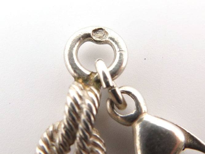 Collier vintage collier HERMES maille cordage noeuds marins argent massif 58 Facettes 257141