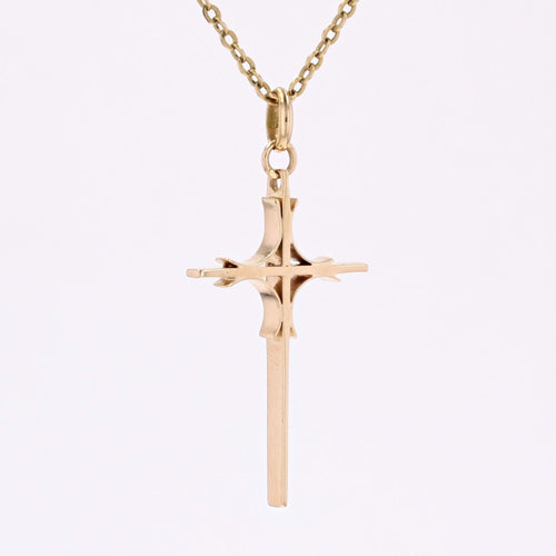 Pendentif Croix ajourée or rose 58 Facettes 15-220A