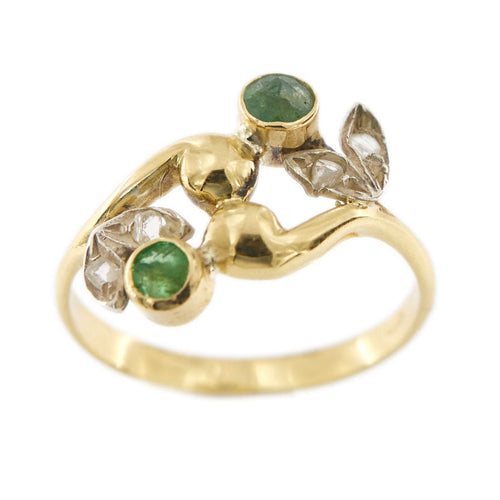 Bague 53 Bague Feuillage émeraudes et diamants 58 Facettes 29565