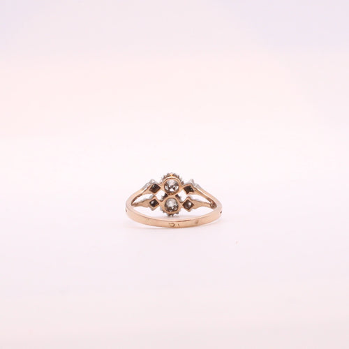 Bague Bague Art Nouveau double trilogie Or rose Diamants 58 Facettes