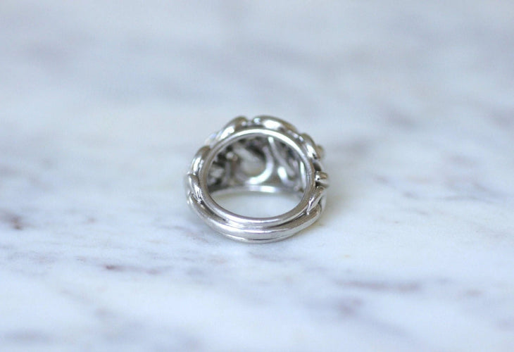 Bague Bague dôme anneaux platine 58 Facettes