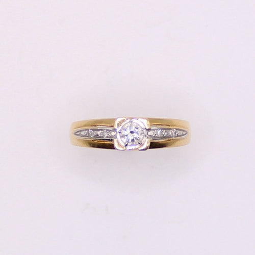 Bague Solitaire diamants or jaune 58 Facettes