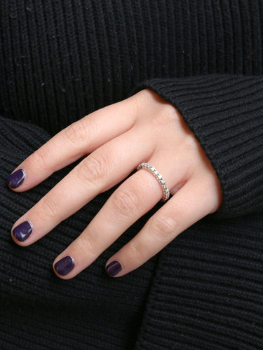 Bague Alliance américaine Or blanc Diamants 58 Facettes J66