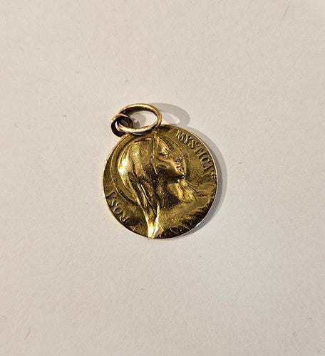 Pendentif Médaille Vierge Marie Rosa Mystica 58 Facettes