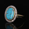 Bague 55 Bague ancienne diamants et turquoise 58 Facettes 23-143