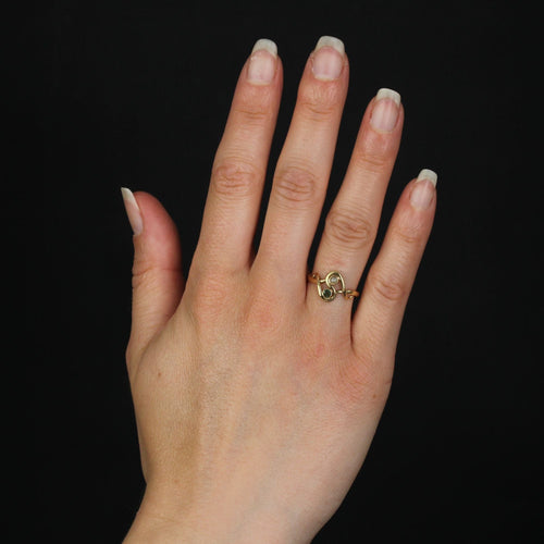 Bague 52 Bague toi et moi émeraude perle ancienne 58 Facettes 15-031