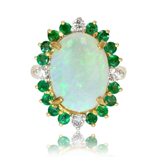 Bague 54 Bague opale émeraudes diamants 58 Facettes 22-557