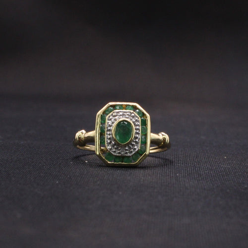 Bague Bague émeraude  sertie or jaune 58 Facettes