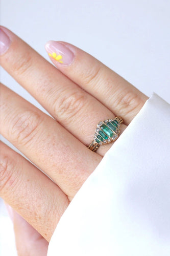 Bague Bague bandeau émeraudes et diamants 58 Facettes