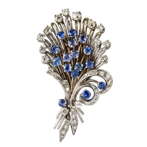Broche Broche bouquet saphirs diamants 58 Facettes 19-564