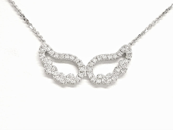 Collier Collier Aile d'ange Or blanc Diamant 58 Facettes 579302RV