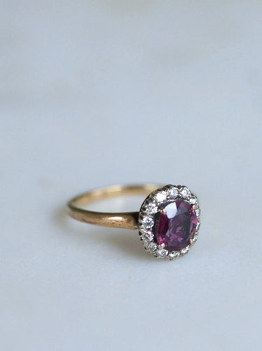 Bague marguerite saphir rose et diamants 58 Facettes