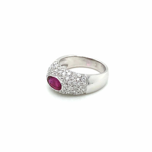 Bague 55 Bague pavée Diamants Rubis 58 Facettes