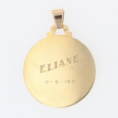 Pendentif Médaille Vierge Marie auréolée en or jaune 58 Facettes 19-135