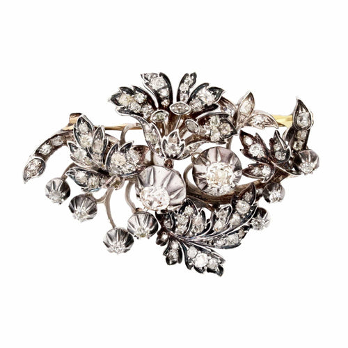 Broche Broche ancienne bouquet diamanté 58 Facettes 23-077