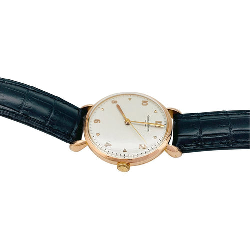 Montre Montre Jaeger Lecoultre en or rose, bracelet cuir. 58 Facettes 31470