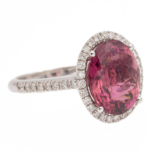 Bague 54 Bague Or blanc Tourmaline rose 58 Facettes 2543096CN