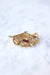 Broche ancienne fer à cheval en or, turquoises, perles, et grenats 58 Facettes