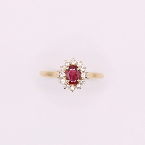 Bague Bague Marguerite Rubis Diamants 58 Facettes