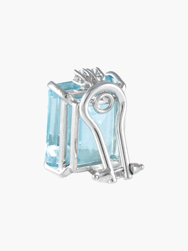 Boucles d'oreilles Or Blanc / Aigue-marine BOUCLES D'OREILLES OR, DIAMANTS & AIGUE-MARINE 58 Facettes BO/220025BO