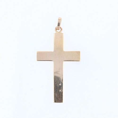 Pendentif Croix or rose strié 58 Facettes 22-304B