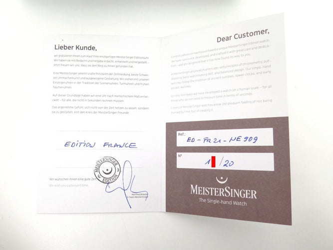 Montre montre MEISTERSINGER neo vintage edition 20 ex 58 Facettes 257604