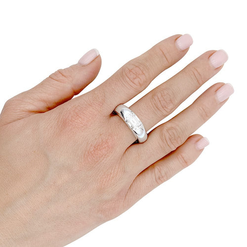 Bague 64 Bague jonc sertie d'une diamant taille émeraude. 58 Facettes 32553