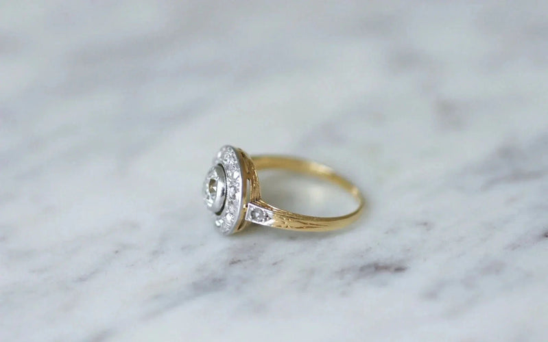 Bague Bague Belle Epoque ronde diamants 58 Facettes