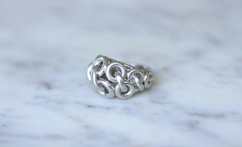 Bague Bague dôme anneaux platine 58 Facettes