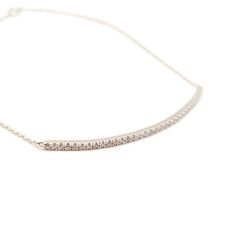 Bracelet Bracelet barrette or blanc diamants 58 Facettes