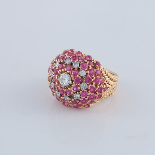 Bague 51 Bague boule or rose et pierres 58 Facettes
