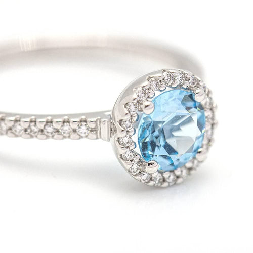 Bague 54 Bague Or blanc Diamants Topaze 58 Facettes D359674LF