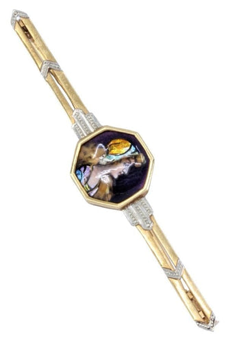 Broche BROCHE ART-DÉCO ÉMAIL DE LIMOGES 58 Facettes 061931